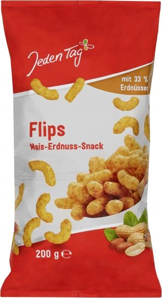 Jeden Tag Flips Mais-Erdnuss-Snack 3 Jeden Tag Flips Mais-Erdnuss-Snack