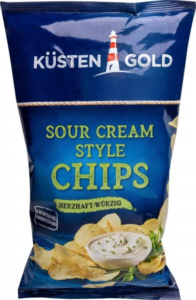 Küstengold Chips Sour Cream Style Herzhaft-würzig 3 Küstengold Chips Sour Cream Style Herzhaft-würzig