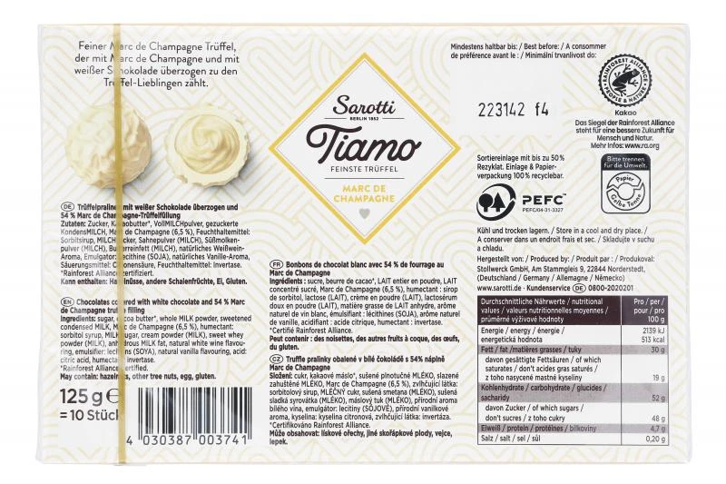 Sarotti Tiamo Marc De Champagne Trüffel 4 Sarotti Tiamo Marc De Champagne Trüffel – Bild 2