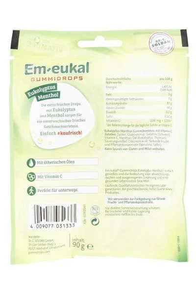 Em-eukal Gummidrops Eukalyptus-Menthol 4 Em-eukal Gummidrops Eukalyptus-Menthol – Bild 2
