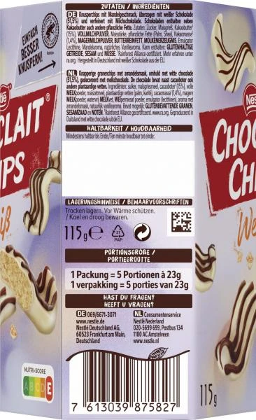 Nestlé® Nestlé Choclait Chips Weiß 4 Nestlé® Nestlé Choclait Chips Weiß – Bild 2