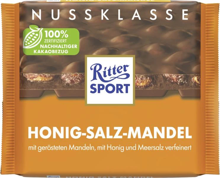 Ritter Sport Nussklasse Honig-Salz-Mandel 3 Ritter Sport Nussklasse Honig-Salz-Mandel