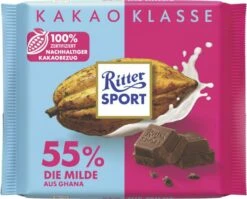 Ritter Sport Kakao Klasse 55% Die Milde Aus Ghana