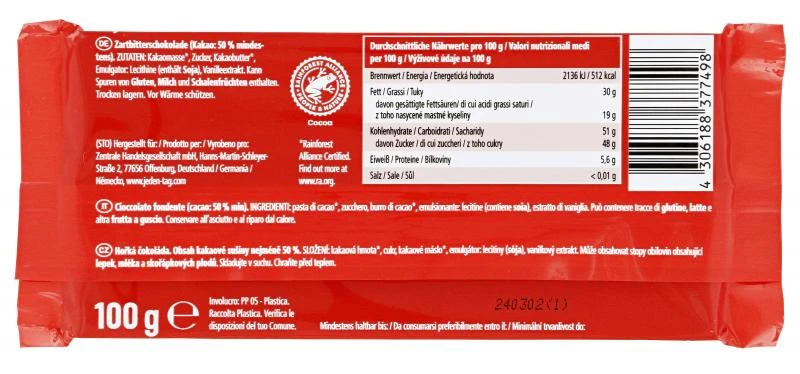 Jeden Tag Schokolade Zartbitter 4 Jeden Tag Schokolade Zartbitter – Bild 2