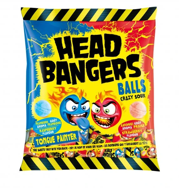 Head Bangers Balls Crazy Sour Himbeere & Erdbeere 3 Head Bangers Balls Crazy Sour Himbeere & Erdbeere