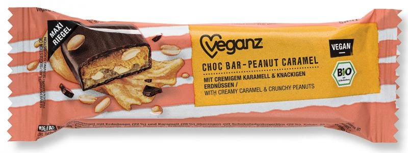 Veganz Bio Choc Bar Peanut Caramel 3 Veganz Bio Choc Bar Peanut Caramel