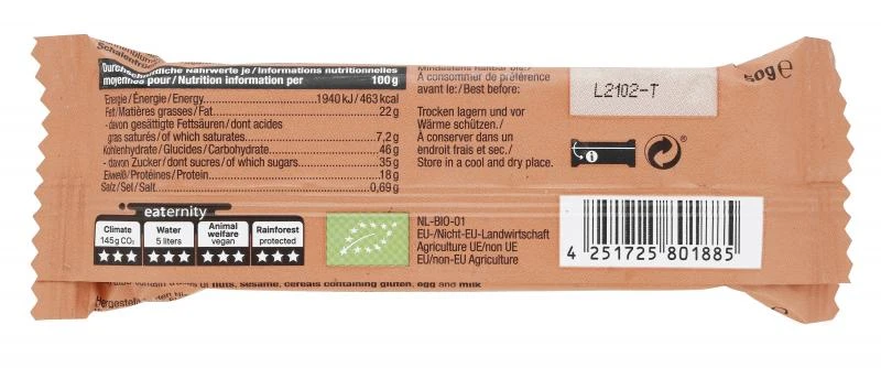 Veganz Bio Choc Bar Peanut Caramel 5 Veganz Bio Choc Bar Peanut Caramel – Bild 3