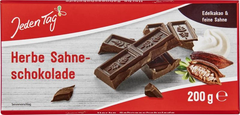 Jeden Tag Herbe Sahne-Schokolade 3 Jeden Tag Herbe Sahne-Schokolade