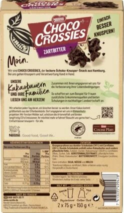Nestlé® Nestlé Choco Crossies Zartbitter -Seeberger Verkäufe 2024 4502039476 7613035499478 02