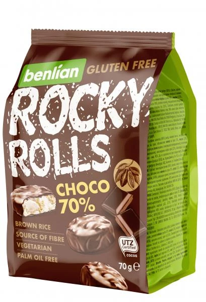 Benlian Rocky Rolls Choco 70% 3 Benlian Rocky Rolls Choco 70%